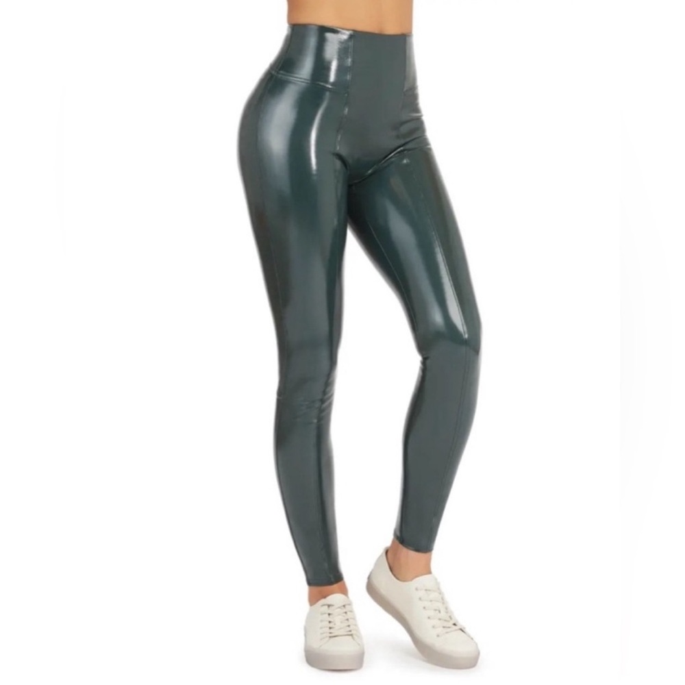 Spanx fux leather  High-Shine Green Leggings